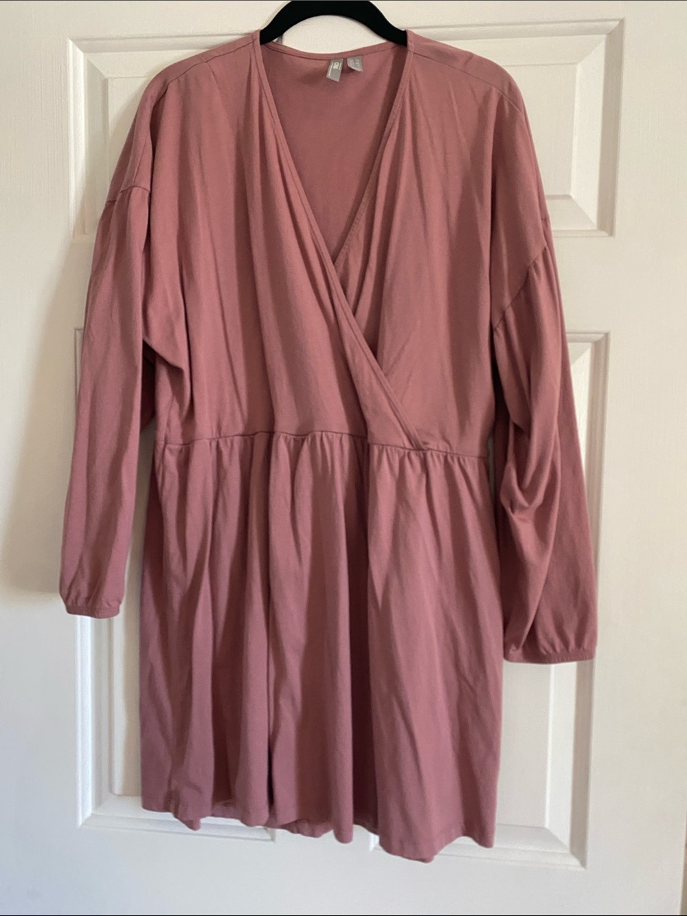 ASOS Dusty Rose Long-Sleeve Wrap Dress